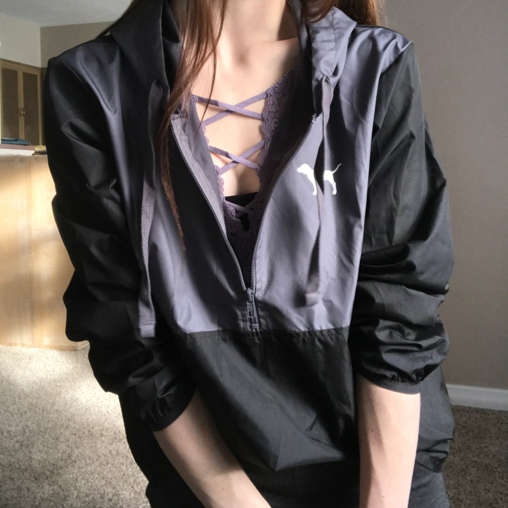 Pink half zip anorak